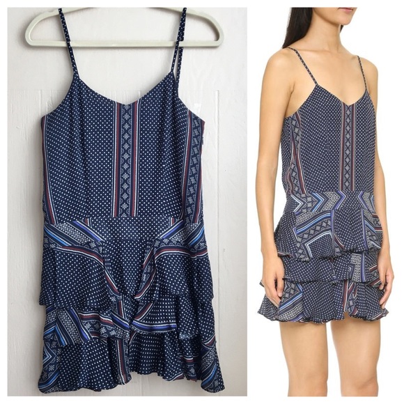 10 Crosby Derek Lam Dresses & Skirts - Derek Lam 10 Crosby Silk Scarf Print Boho Ruffle Mini Dress